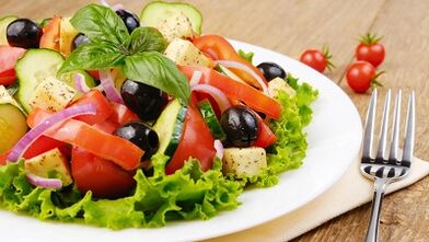 նմուշային մենյու գաստրիտի համար